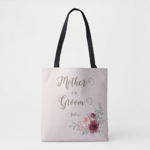 Vintage Burgundy Rose Mother of the Groom Tote Bag