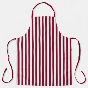 Vintage Burgundy & White Stripes Striped Apron