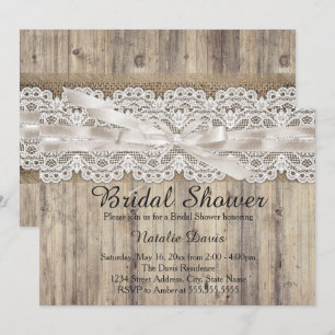Vintage Burlap & Lace Bridal Shower Invite