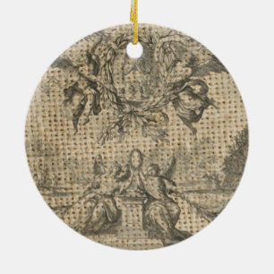 vintage burlap religious heaven victorian angel ceramic tree decoration