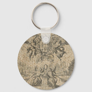 vintage burlap religious heaven victorian angel key ring
