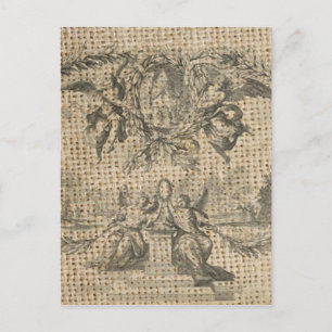 vintage burlap religious heaven victorian angel postcard