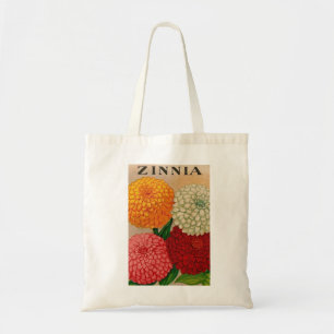 Vintage Burt's Seeds seed packet on a tote bag. Bag