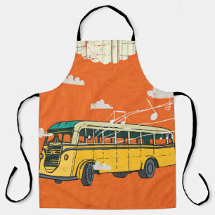 Vintage Bus: Clouds Texture Backdrop Apron
