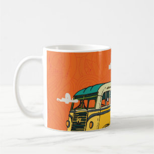 Vintage Bus: Clouds Texture Backdrop Coffee Mug