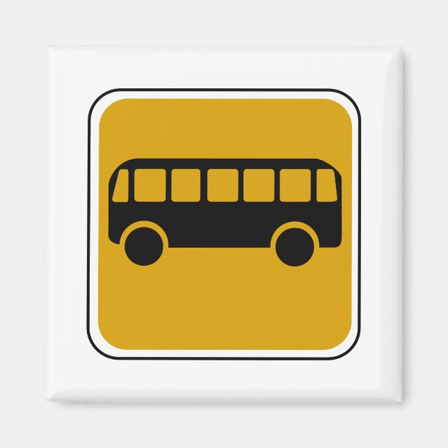 Vintage Bus Road Sign Magnet (Front)