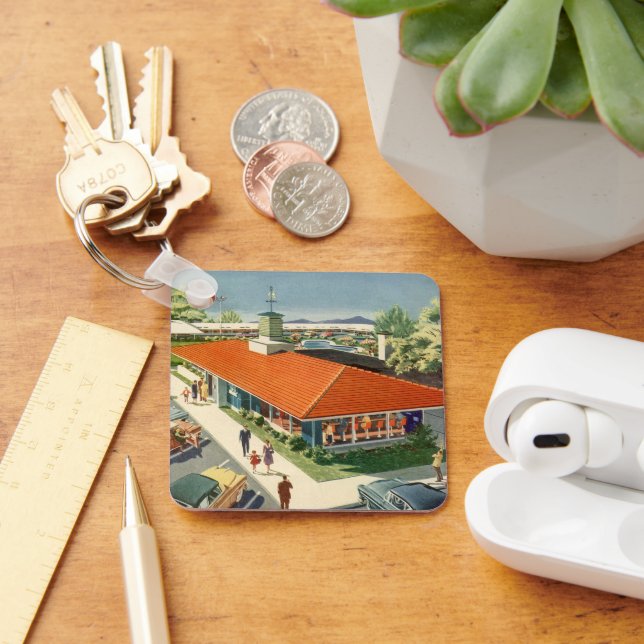 Vintage Business, 50s Family Restaurant Diner Key Ring (Desk)