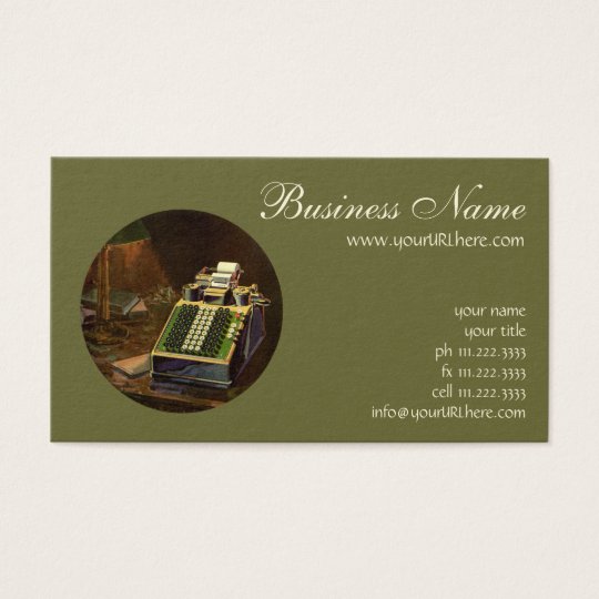Vintage Business Accountant, Accounting Machine Business Card