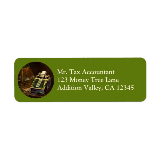 Vintage Business Accountant, Accounting Machine Return Address Label