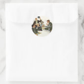 Vintage Business, Airline Executives Meeting Classic Round Sticker (Bag)