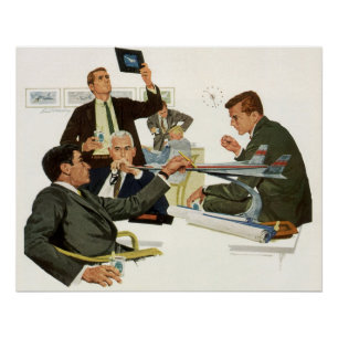 Vintage Business, Airline Executives Meeting Poster