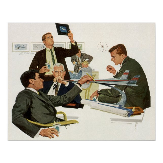 Vintage Business, Airline Executives Meeting Poster (Front)