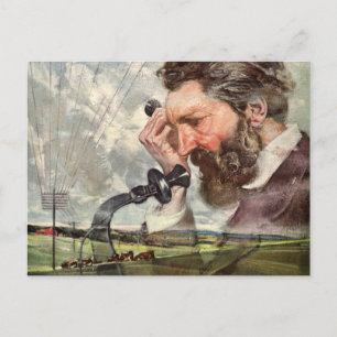 Vintage Business, Alexander Graham Bell Telephone Postcard