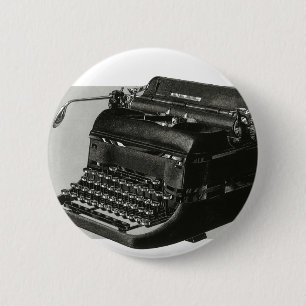 Vintage Business, Antique Office Manual Typewriter 6 Cm Round Badge