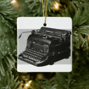 Vintage Business, Antique Office Manual Typewriter Ceramic Tree Decoration