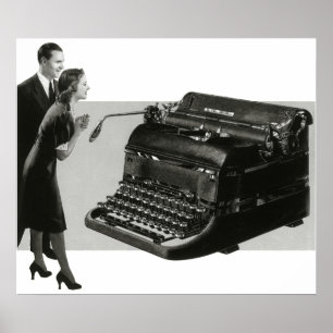 Vintage Business, Antique Office Manual Typewriter Poster