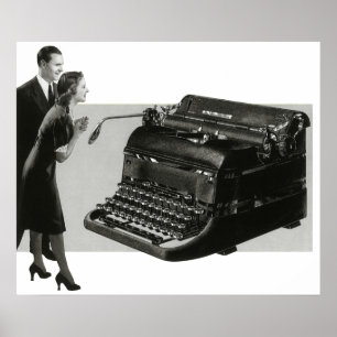 Vintage Business, Antique Office Manual Typewriter Poster