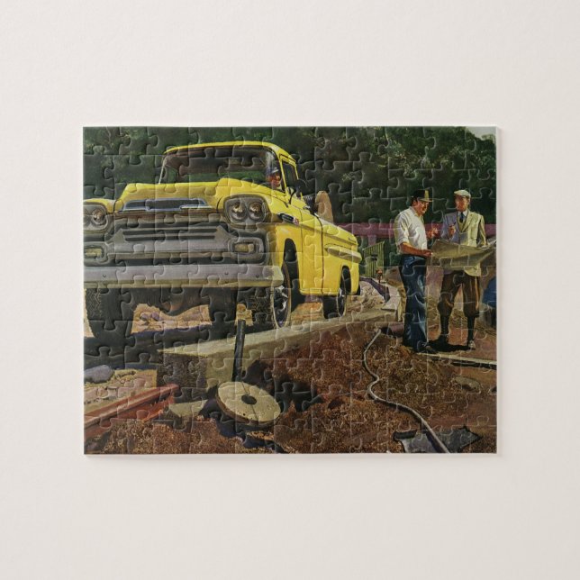 Vintage Business Architect Construction Contractor Jigsaw Puzzle (Horizontal)