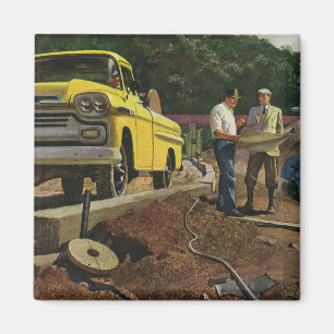 Vintage Business Architect Construction Contractor Magnet