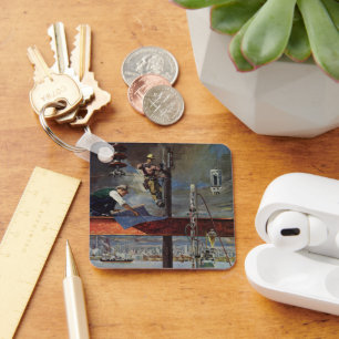 Vintage Business, Architects and Construction Key Ring