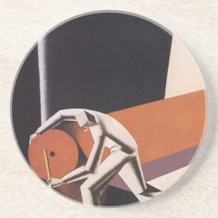 Vintage Business, Art Deco Fabrics and Textiles Coaster