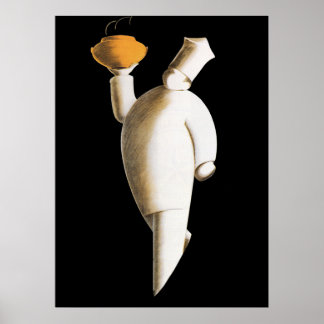 Vintage Business, Art Deco Restaurant Chef Poster