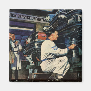Vintage Business Auto Mechanic, Car Repair Service Magnet