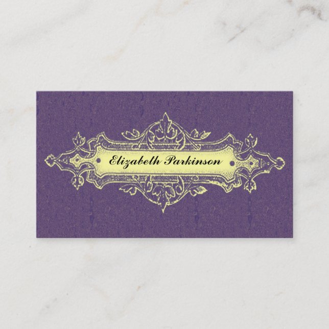 vintage business card with chic banner (Front)