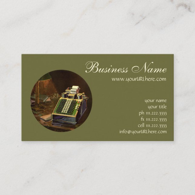 Vintage Business Comptometer Accounting Calculator Business Card (Front)