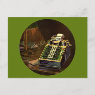 Vintage Business Comptometer Accounting Calculator Postcard