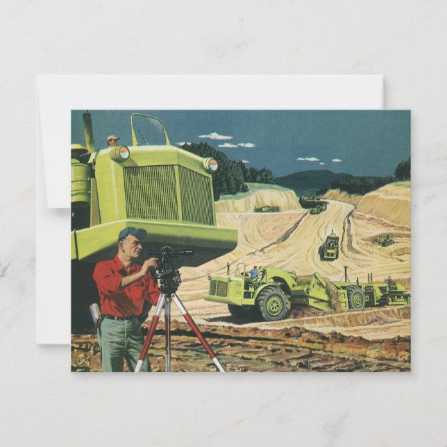 Vintage Business, Construction Site with Surveyor (Front)