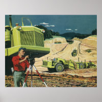 Vintage Business, Construction Site with Surveyor