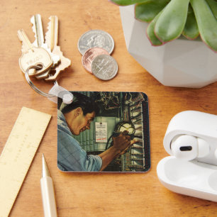 Vintage Business Electrician Circuit Breaker Panel Key Ring