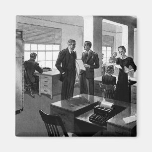 Vintage Business, Executive Businessmen Office Magnet
