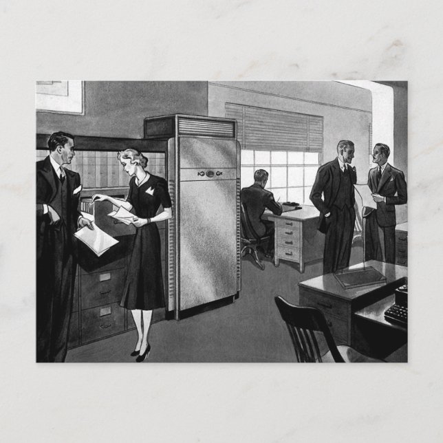 Vintage Business, Executive Businessmen Office Postcard (Front)