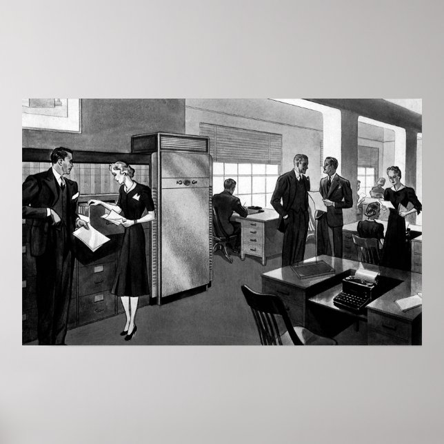 Vintage Business, Executive Businessmen Office Poster (Front)