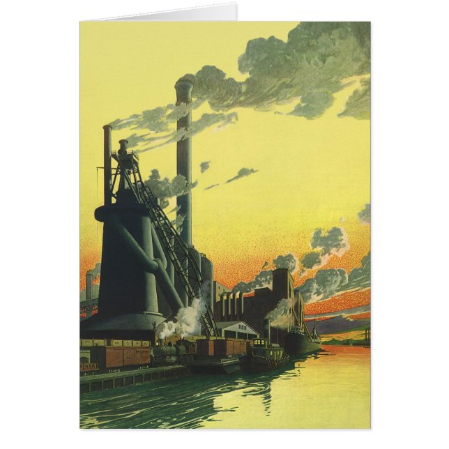 Vintage Business Factory, Manufacturing on a Dock (Front)