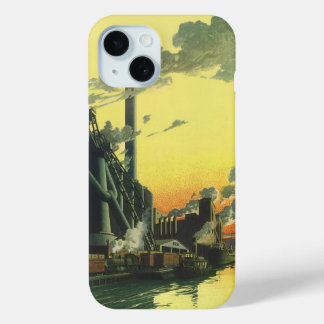 Vintage Business Factory, Manufacturing on a Dock iPhone 15 Case