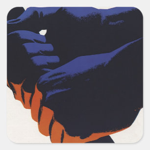 Vintage Business Factory, Manufacturing Production Square Sticker