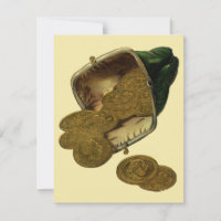 Vintage Business Finance, Gold Coin Money in Purse