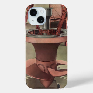 Vintage Business, Giant Water Turbine Energy iPhone 15 Case