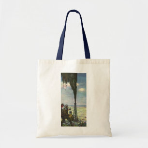 Vintage Business, Gushing Oil Well with Workers Tote Bag