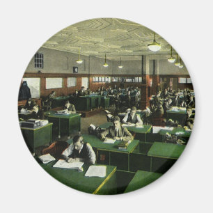 Vintage Business, Journalists in Newspaper Office Magnet