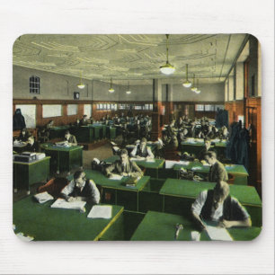 Vintage Business, Journalists in Newspaper Office Mouse Mat
