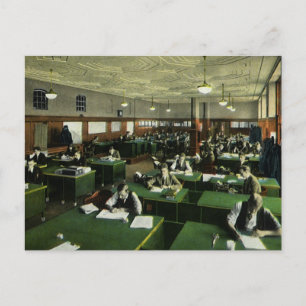 Vintage Business, Journalists in Newspaper Office Postcard