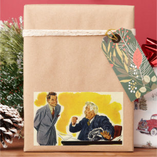 Vintage Business, Mad CEO Executive Boss Employee Rectangular Sticker