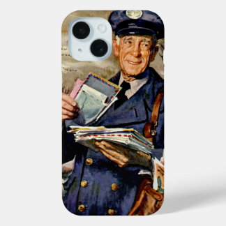 Vintage Business, Mailman Delivering Mail Letters iPhone 15 Case