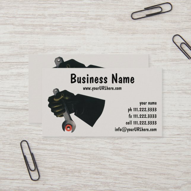 Vintage Business, Manufacturing Factory Machinist Business Card (Front/Back In Situ)