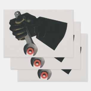 Vintage Business, Manufacturing Factory Machinist Wrapping Paper Sheet