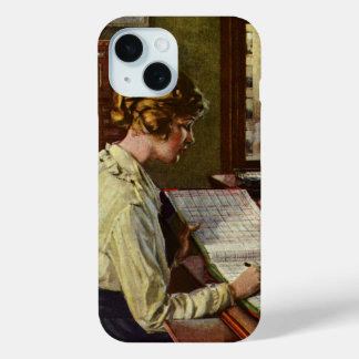 Vintage Business Meeting, Office with Executives iPhone 15 Case